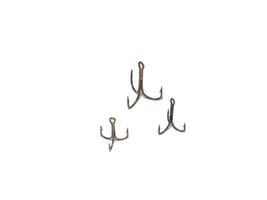 Triple hooks on a white background. Fishing. photo