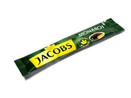 Kazan, Russia 10-18-2021 Disposable coffee bag. Jacobs monarch, arabica. photo