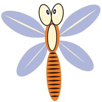 libélula dibujos animados lindo vector