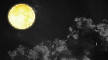 dream of full moon, night sky, clouds and stars video