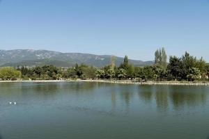 blue sky and perfect lake view photo