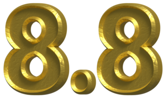 8.8 Sale 3D Number Illustration Concept Design png