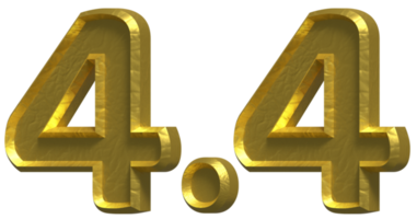 4.4 verkauf 3d-number illustration konzeptdesign png