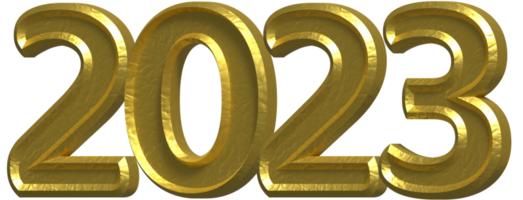 Year 2023 - 3D Number Illustration Concept Design png