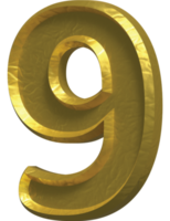 Number 9 - 3D Number Illustration Concept Design png