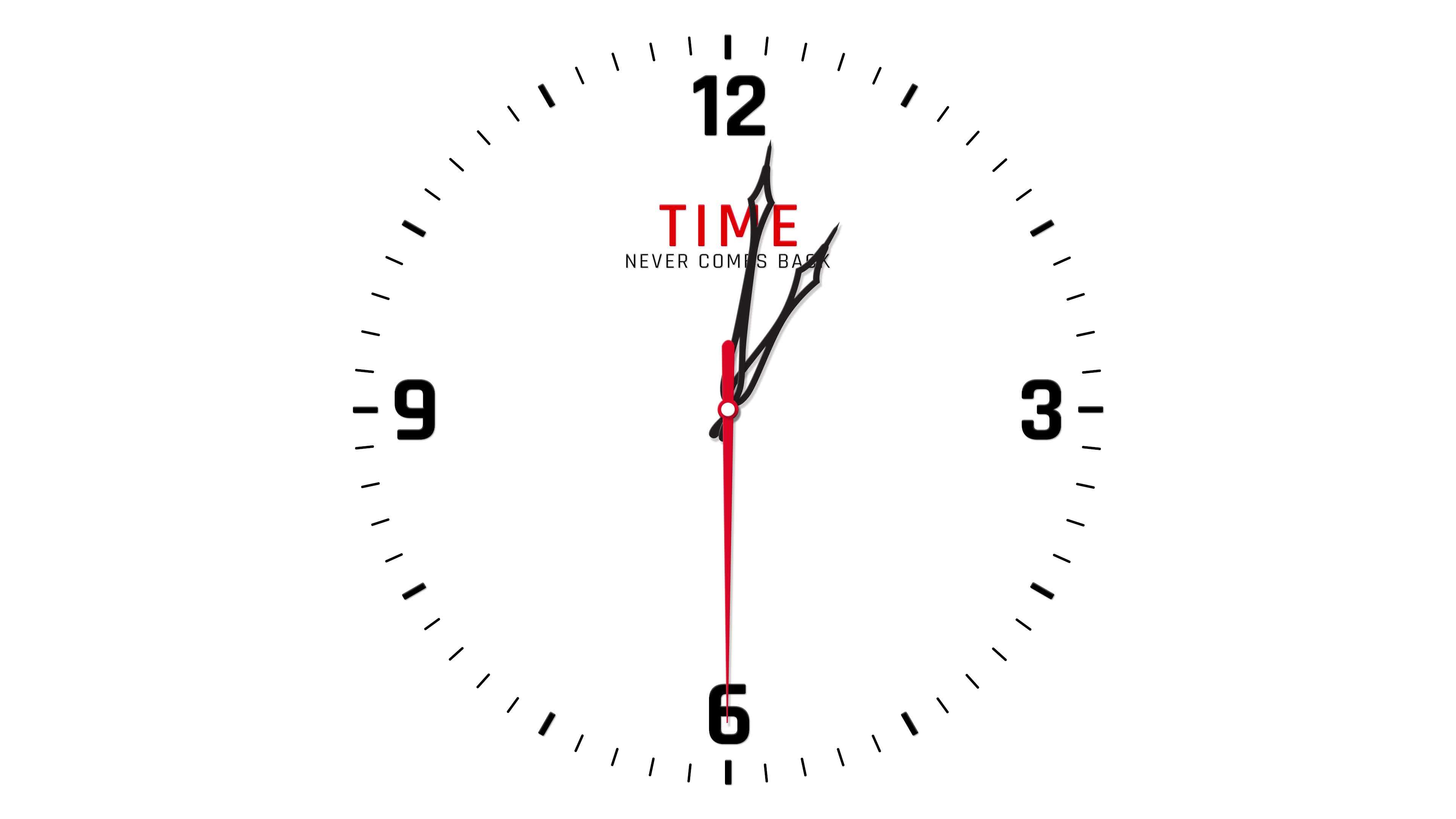 Wall Clock 1 to 2 AM PM Time Lapse Animation, Time Never Comes Back