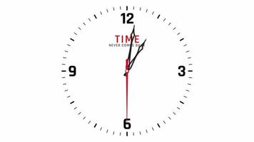 Wall Clock 1 to 2 AM PM Time Lapse Animation, Time Never Comes Back video