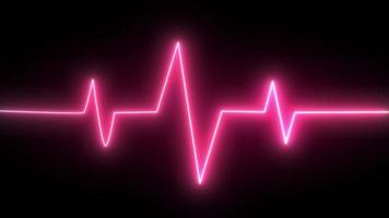 Fast rhythm heart beat line symbol colorful neon, Heart beat pulse, NEON heart beat line symbol, EKG, ECG. video