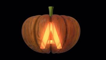Pumpkin Light lantern typeface loop the character A video