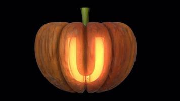 Pumpkin Light lantern typeface loop the character U video