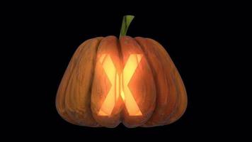 Pumpkin Light lantern typeface loop the character X video