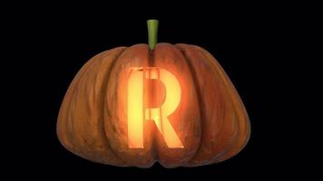 Pumpkin Light lantern typeface loop the character R video