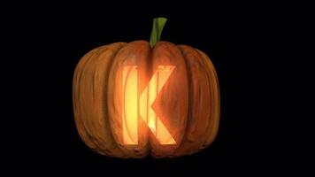 Pumpkin Light lantern typeface loop the character K video