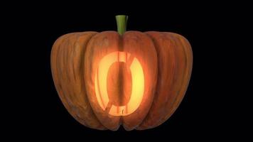 Pumpkin Light lantern typeface loop the character 0 video