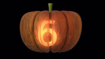 Pumpkin Light lantern typeface loop the character 6 video