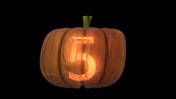 Pumpkin Light lantern typeface loop the character 5 video