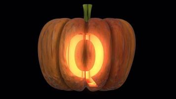 Pumpkin Light lantern typeface loop the character Q video