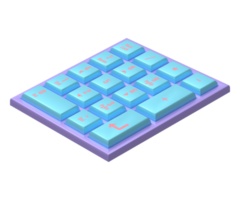 Realistic Numeric Keyboard PC 3D Rendered png