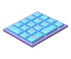 clavier numérique réaliste pc rendu 3d png