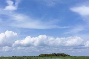 beautiful sky and clouds above the river photo