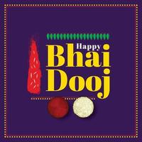 Bhai Dooj, Bhaubeej, Bhai Tika, Bhai Phonta indian festival of Happy Bhai Dooj celebrated during the Diwali vector