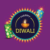 feliz diwali concepto vector ilustración con elementos festivos
