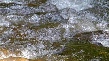 Flowing water stream slow motion footage in a tropical rainforest in Thailand. video