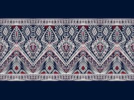 Red white ethnic pattern background vector illustration