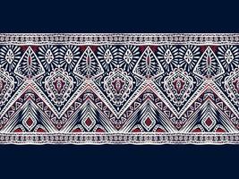 Red white ethnic pattern background vector illustration