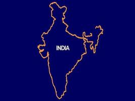 animation de la carte de l'inde sur fond bleu video