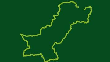 Pakistan's map animation on green background video