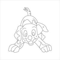 dog coloring page and animal outline design for those who love puppy vector