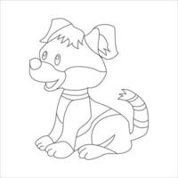 dog coloring page and animal outline design for those who love puppy vector