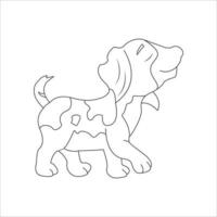 página para colorear de perros y diseño de contorno de animales para los amantes de los cachorros vector
