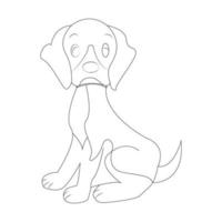 página para colorear de perros y diseño de contorno de animales para niños vector