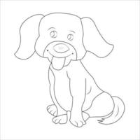 dog coloring page and animal outline design for those who love puppy vector