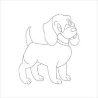 página para colorear de perros y diseño de contorno de animales para niños vector