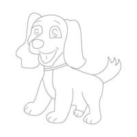 dog coloring page and animal outline design for kids vector