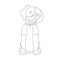 dog coloring page and animal outline design for kids vector