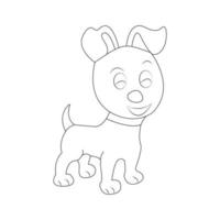 dog coloring page and animal outline design for kids vector