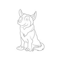 dog coloring page and animal outline design for kids vector