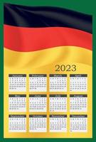 calendario 2023 de la bandera de alemania vector