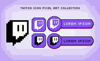 Twitch icon 8 bits pixel art vector