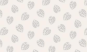 Monstera leaves pattern for background vector