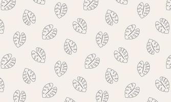 Monstera leaves pattern for background vector