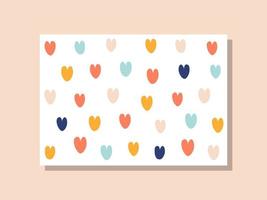 linda tarjeta de patrón de amor colorido vector