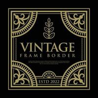Vintage frame border gold vector