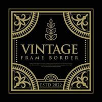 Vintage frame border gold vector