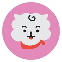 Icon Rj Character. A cute face cartoon. Suitable for smartphone wallpaper, prints, poster, flyers, greeting card, ect. vector