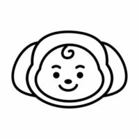 icono chimmy personaje. una caricatura de cara linda. adecuado para papel tapiz de teléfonos inteligentes, impresiones, afiches, volantes, tarjetas de felicitación, etc. vector